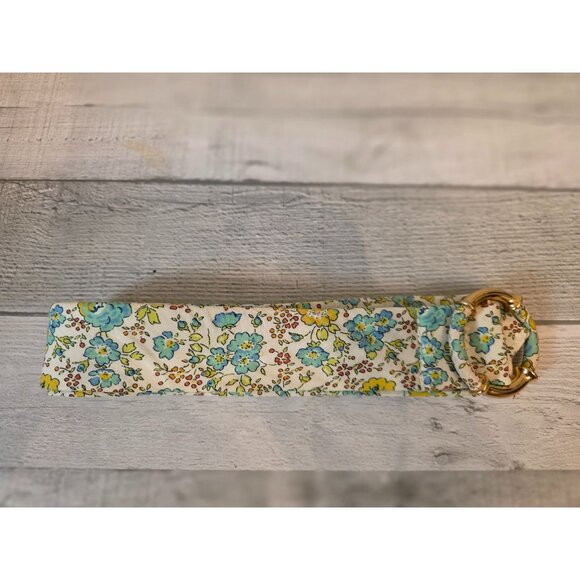 J.Crew Womens Floral Cotton Belt With Gold Circle Buckle S/M New - Picture 3 of 7